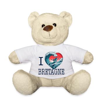 I Love Bretagne Mermaid Wave - Teddy Bear - white - Front