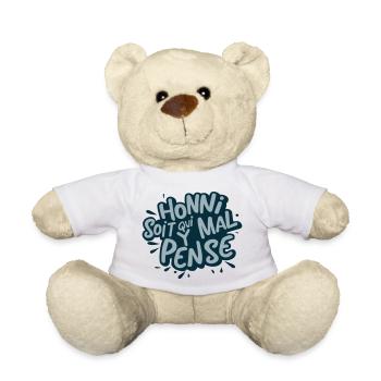 citation Honni soit qui mal y pense - Nounours - blanc - Devant