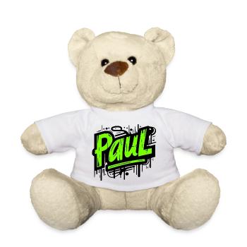 Paul Nom de famille Prénom Graffiti - Nounours - blanc - Devant