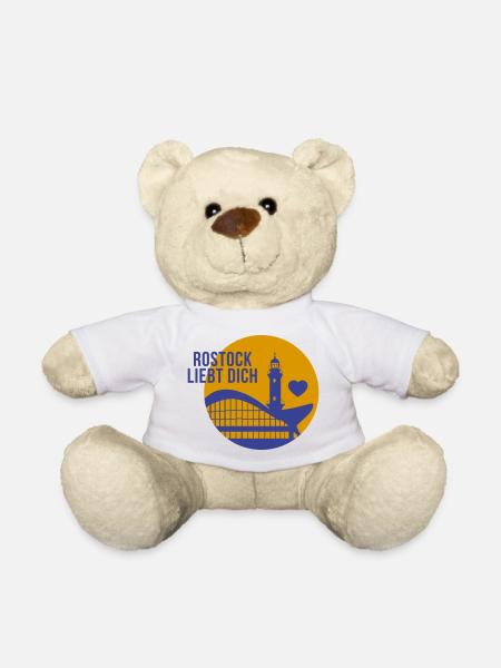 Rostock liebt dich - Teddy - Weiß