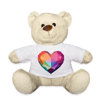 Amour - Cœur Low Poly - Nounours - blanc - Devant