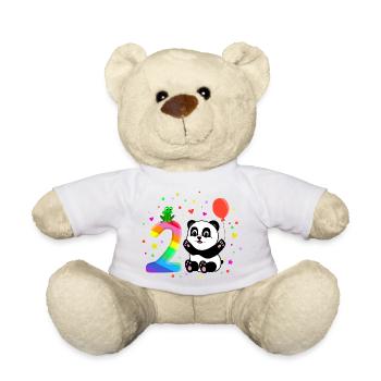 Deuxième anniversaire 2ème année Panda cadeau mignon - Nounours - blanc - Devant