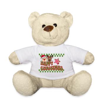 Fröhliche Weihnachten lustig - Teddy - Weiß - Vorne