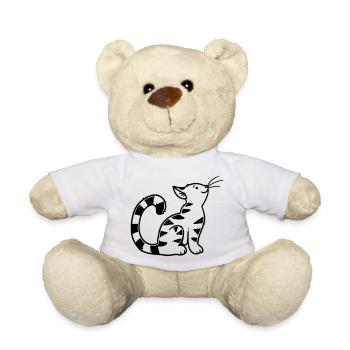 Cartoon Kitten - Teddy Bear - white - Front