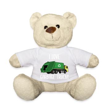 Garbage Truck Love Garbage Collection Child Boy I Gift - Teddy Bear - white - Front