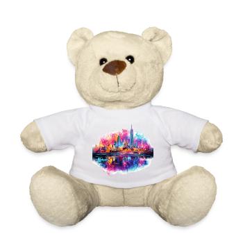 Bangkok Thailand Skyline Stadt Asien Neon Bunt - Teddy - Weiß - Vorne