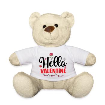 Conception romantique de coeur floral de la Saint-Valentin - Nounours - blanc - Devant