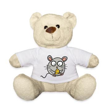 Mouse with cheese - Teddy Bear - white - Front