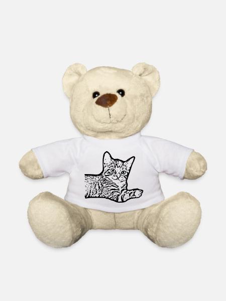 Chat Noir Chaton Chaton - Nounours - blanc
