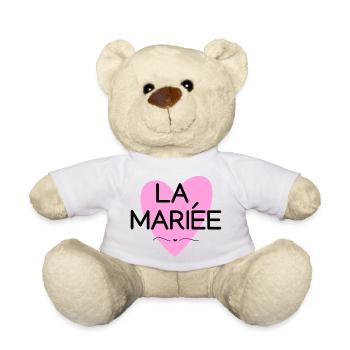 Brautherz Pink - Passendes T-Shirt - Teddy - Weiß - Vorne