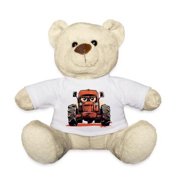 Angry Tractor No. 2 - Teddy Bear - white - Front