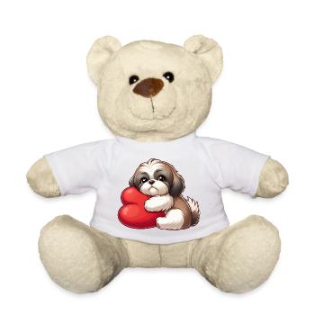 Niedliche Shih Tzu Valentinsgeschenke - Teddy - Weiß - Vorne