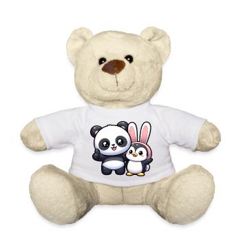 Panda und Pinguin - Teddy - Weiß - Vorne