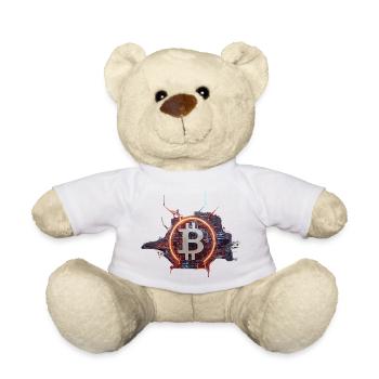 Cyber-Modern Bitcoin Design - Teddy - Weiß - Vorne