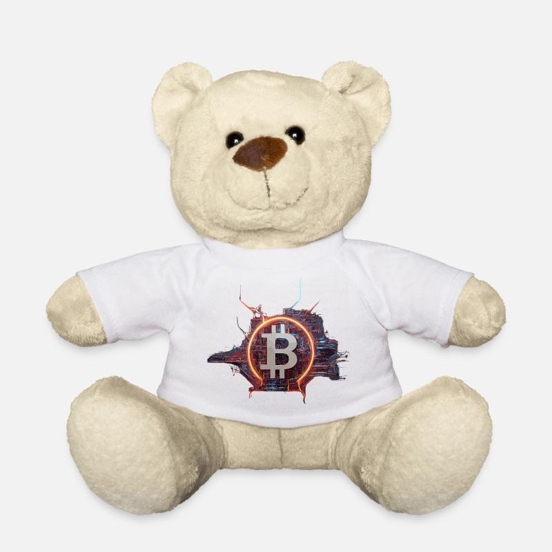 Cyber-Modern Bitcoin Design - Teddy Bear - white