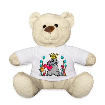 Vintage Retro Kaninchen Herz Liebe Natur Blumen - Teddy - Weiß - Vorne