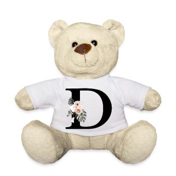 Tropischer Blumenbuchstabe D - Teddy - Weiß - Vorne