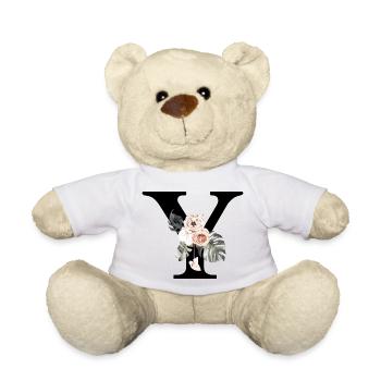 Tropischer Blumen-Y-Brief - Teddy - Weiß - Vorne
