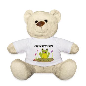 Vive le printemps - Nounours - blanc - Devant