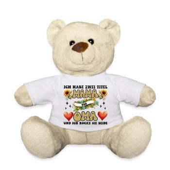 Mama und Oma Blumenherz - Teddy - Weiß - Vorne