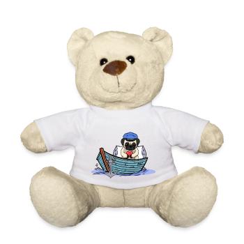 maritim Hund Boot Kapitän Matrose Ahoi - Teddy - Weiß - Vorne