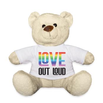 Mois de la fierté LGBTQ - Love Out Loud - Nounours - blanc - Devant