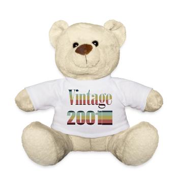 2001 Birthday 2001 Born in 2001 Birthday - Teddy Bear - white - Front