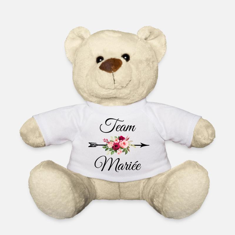 Team Die Braut Pfeil Blumenstrauß - Teddy - Weiß