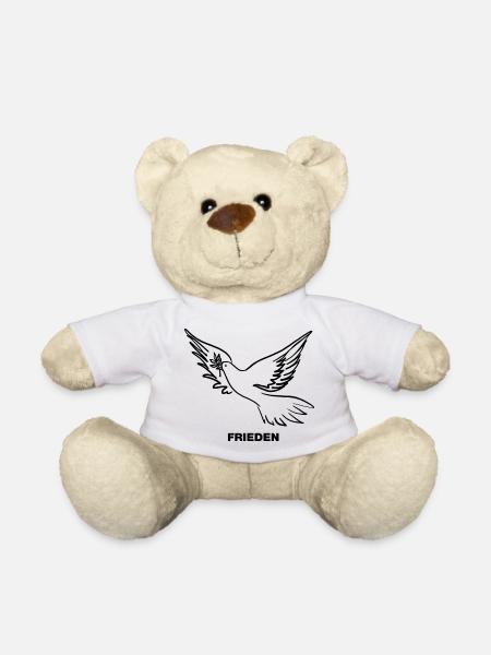 Frieden / Pace / Peace - Friedenstaube - Teddy - Weiß