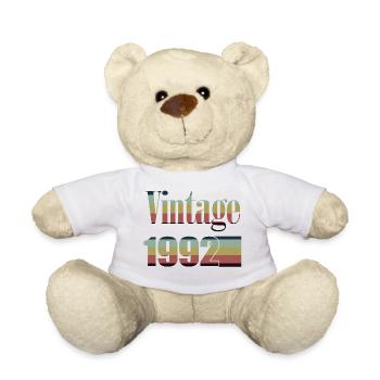 1992 Birthday 1992 Born in 1992 Birthday - Teddy Bear - white - Front