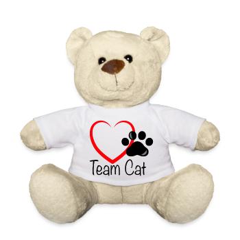 Team Cat mit Herz - Teddy - Weiß - Vorne