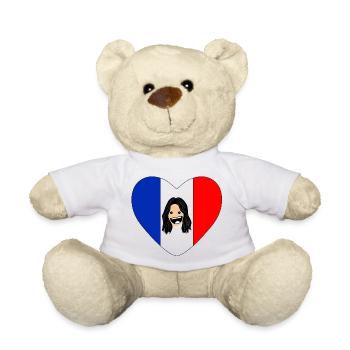 une femme Française qui aime la France - Nounours - blanc - Devant