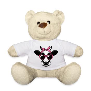 Kuh mit Sonnenbrille - Teddy - Weiß - Vorne