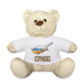Aquarell Landkarte Zypern - Teddy - Weiß - Vorne