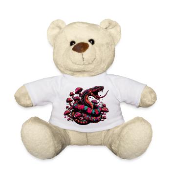 Psychedelische Schlange mit Pilzen - Teddy - Weiß - Vorne