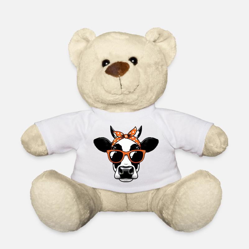 Vache avec lunettes de soleil - Nounours - blanc