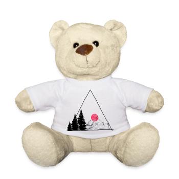 Neon Pink Circle Bloom - Teddy Bear - white - Front