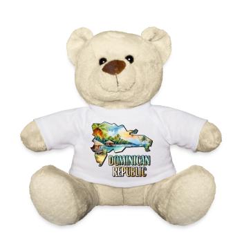 Aquarell Landkarte Dominikanische Republik - Teddy - Weiß - Vorne