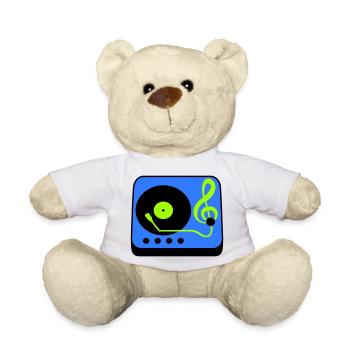 Musik Notenschlüssel Note Mischpult Party Vinyl - Teddy - Weiß - Vorne