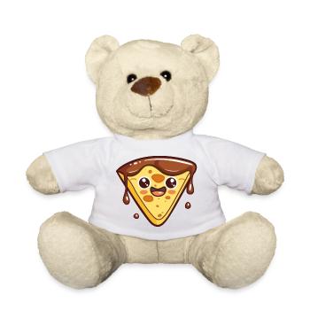 Drôle de tranche de pizza bande dessinée - Nounours - blanc - Devant