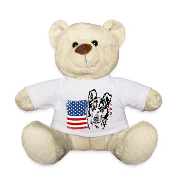 Kurzhaarcollie Collie Amerika Fahne Hunde Wilsigns - Teddy - Weiß - Vorne