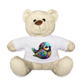 Harmonie d’oiseau floral - Nounours - blanc - Devant