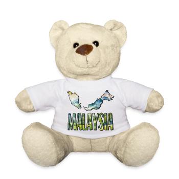Watercolor Map Malaysia - Teddy Bear - white - Front