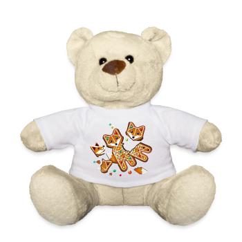 Gingerbread fox in pieces – great Christmas motif - Teddy Bear - white - Front