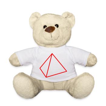 Tétraèdre rouge - Nounours - blanc - Devant