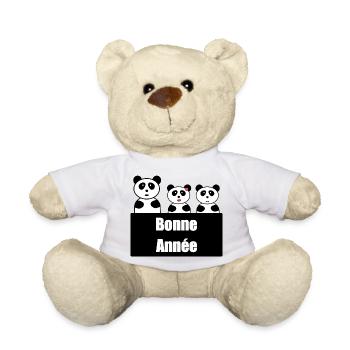 HAPPY NEW YEAR. NEW YEAR'S EVE. BEST WISHES. PAH - Teddy Bear - white - Front