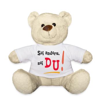 Sei anders, sei DU! - Mut machen - Selbstvertrauen - Teddy - Weiß - Vorne