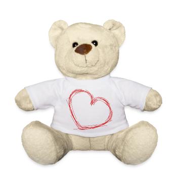 HERZ. WEIHNACHTEN. PAAR. VALENTINSTAG. GERADE VERHEIRATET. - Teddy - Weiß - Vorne