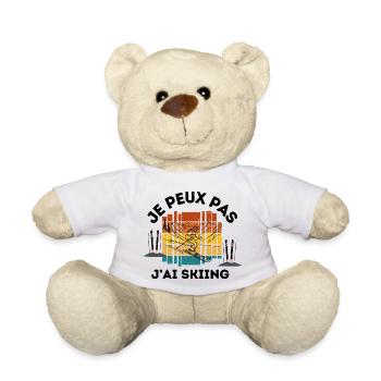 je peux pas j'ai Skiing - Nounours - blanc - Devant