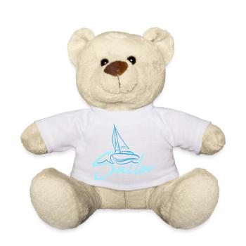 Sailor Text Logo Segel Crew Fun Schiff Boot Symbol - Teddy - Weiß - Vorne